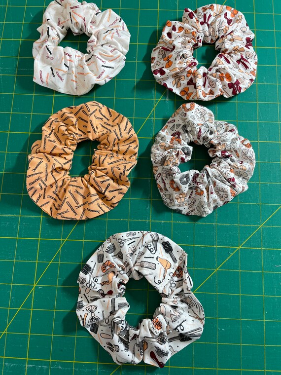 Hair themed scrunches set of 5