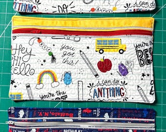 pencil case bag 7” x 11”