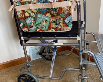 Walker bag or wheelchair carryall bag/Woodland animals fabric