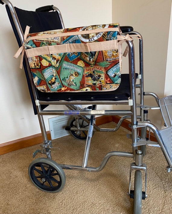 Walker bag or wheelchair carryall bag/Woodland animals fabric
