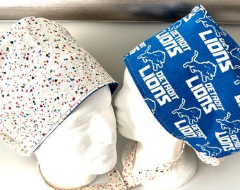 Surgical / Scrub cap / turban/unisex / buffalo / reversible custom fabric