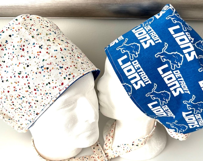 Surgical / Scrub cap / turban/unisex / buffalo / reversible custom fabric