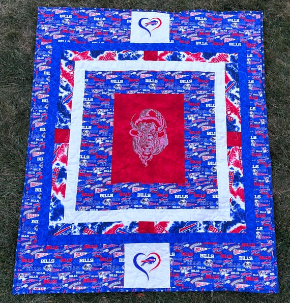 Buffalo stance HOMEMADE custom quilt 48” x 60” / ONLY ONE/ flannel back