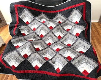 Quilt / Wedding / anniversary / birthday, Custom Quilted Cotton, 83" x 83"