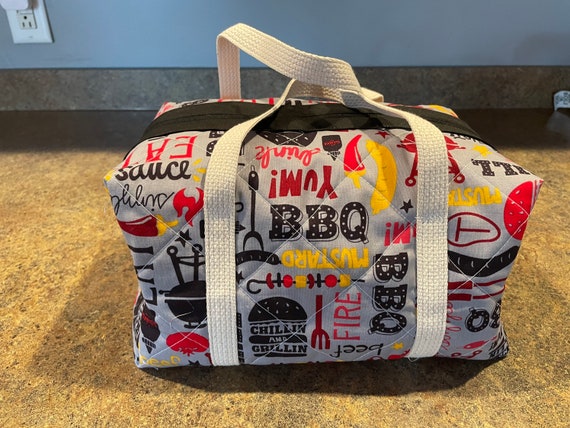 Quilted bag for Lunch or travel 6” x7” x 11” perfect!