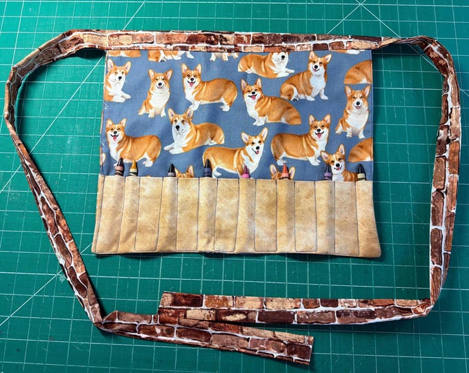 Child's Coloring themed apron / fabric ages 2-7