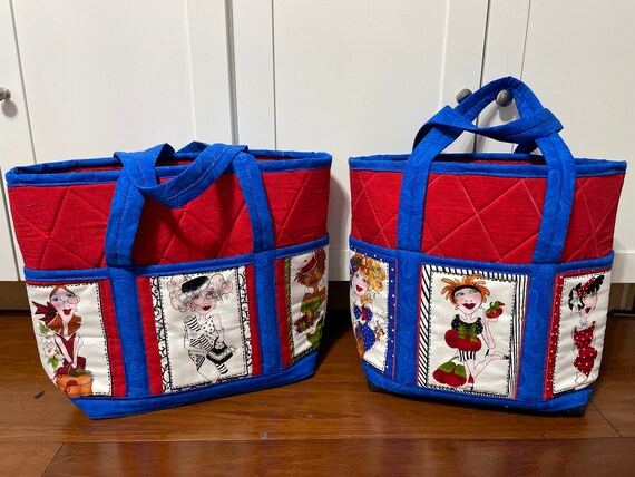 Ladies padded bags for shopping, diaper bag, travel or beach with 6 outside pockets
