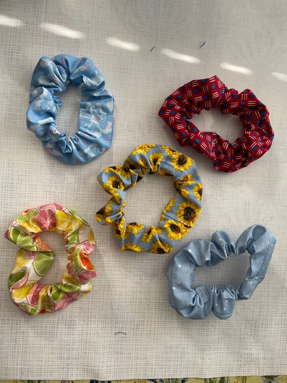 Summer themed scrunches set of 5