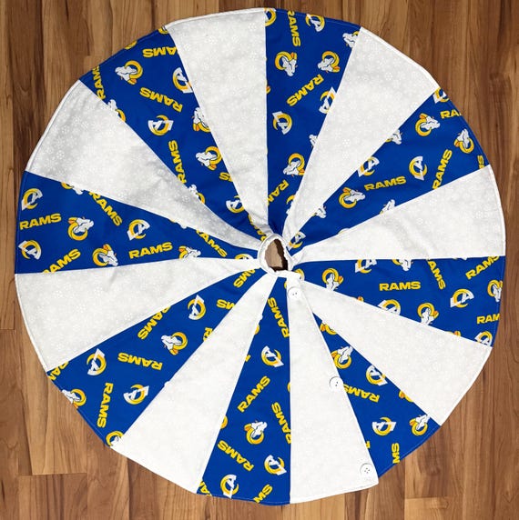 Los Angeles Christmas Tree Skirt: Reversible Cotton 40" Diameter