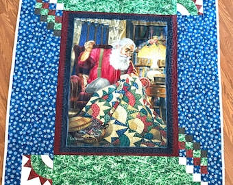 Santa 54”x 76”individual patterns of custom embroidery on many areas