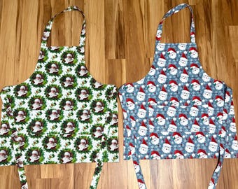 Apron for Christmas/ Santa apron / reversible