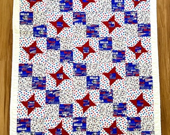 Baby or lap quilt Home town team  HOMEMADE custom quilt 47” x 57”/ ONLY ONE / minky back