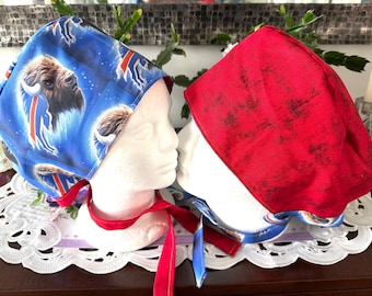 Buffalo themed / Surgical  Scrub cap / turban/ unisex / reversible