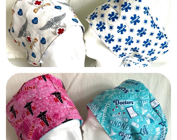 Surgical / Scrub caps /reversible 2 different patterns