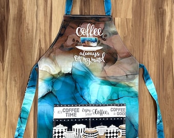 Aprons reversible coffee time 2 different fabrics
