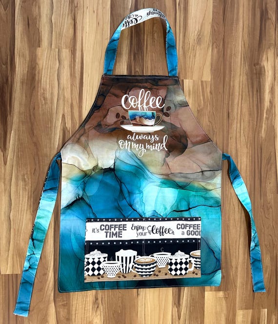 Aprons/ reduced/  coffee time 2 different fabrics