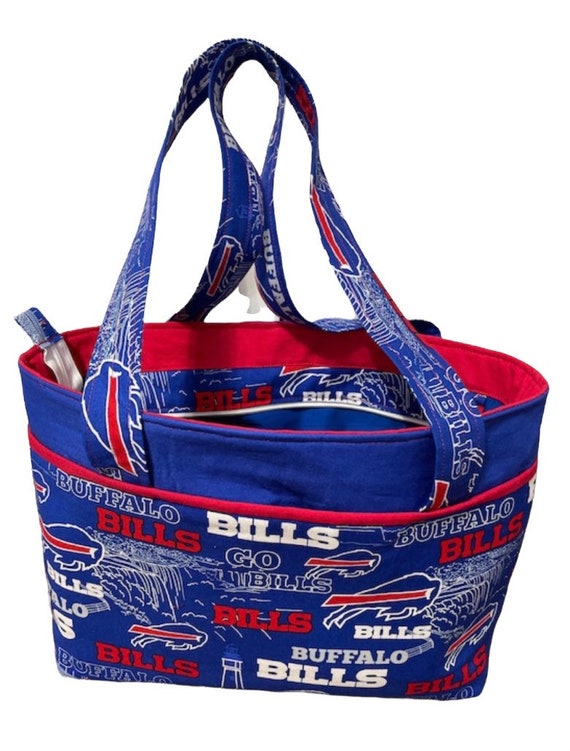 Football themed padded shoulder bag for shopping, diaper bag, travel or beach with free matching change purse