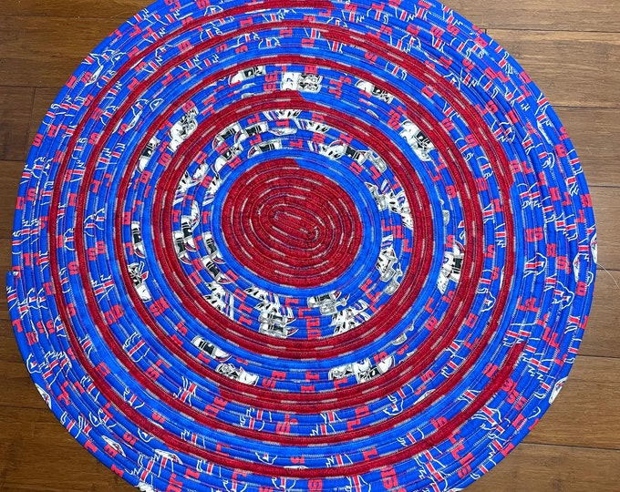 Let’s go Buffalo homemade 35” x 36” throw rug