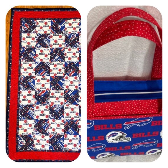 Home town teams HOMEMADE walk about custom quilt 56”x 70” minky on back, free purse