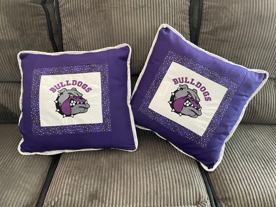 Bulldog purple pillow sold separately 17” x 17”