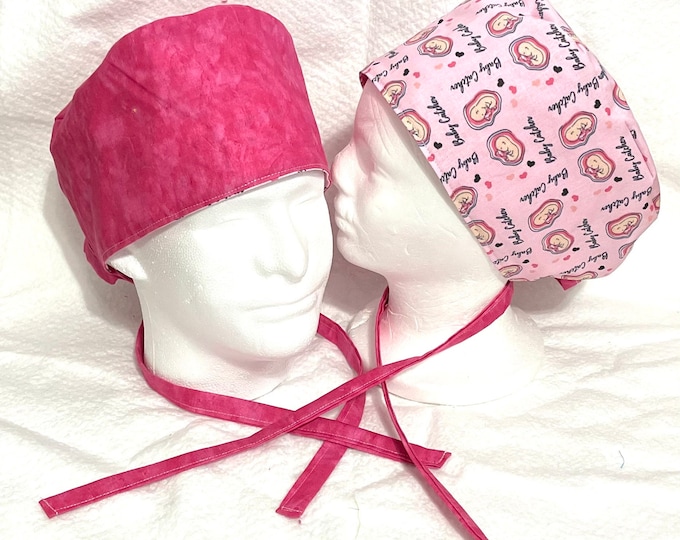 Baby catcher Surgical / Scrub cap  OBGYN themed / unisex / reversible