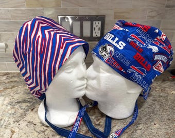 Operatiemuts/scrubmuts/tulband met buffelthema/unisex/buffel/omkeerbaar
