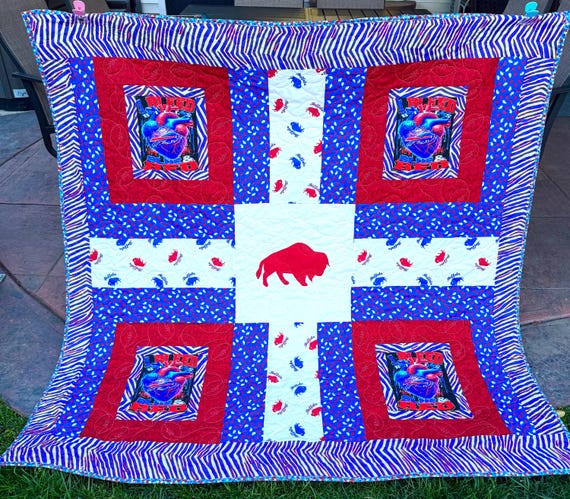 Buffalo stance HOMEMADE custom quilt 63” x 64” / ONLY ONE