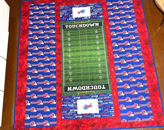 Home town teams HOMEMADE custom quilt 68” x 72” with matching gift bag / ONLY ONE