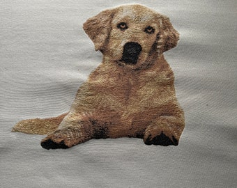 Golden retriever panel 26” x 28” Heavy weight fabric for pillows or chair covers