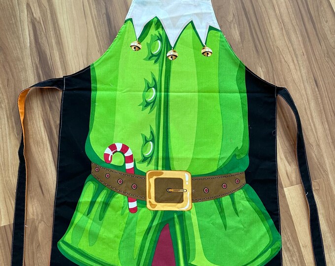 Aprons reversible with pumpkin and elf 2 different fabrics on opposite side