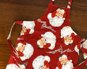 Apron Child's Christmas / Thanksgiving themed apron / fabric ages 2-6