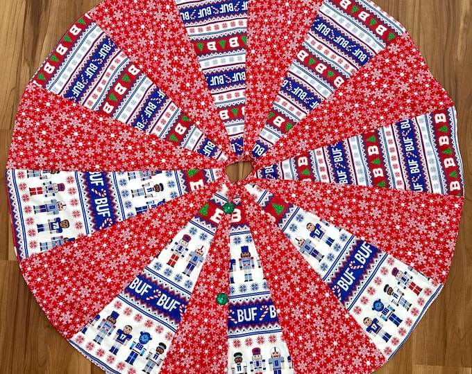 Buffalo Christmas Tree Skirt: 40" Cotton Reversible