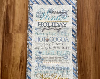 Christmas/ winter wall hanging 16” x 40”