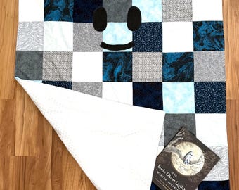 Christmas ghost / fall 42” x 62” lightweight homemade quilt and Book!