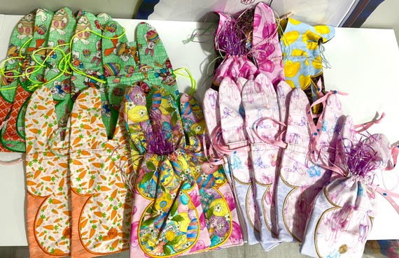 Easter Bunny large Bags “REDUCED”/ Pocket measures 6 1/2” x 7 1/2”