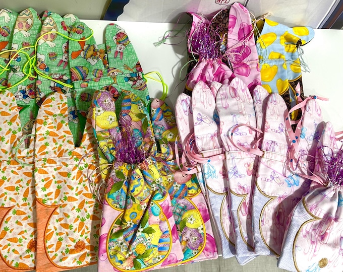 Easter Bunny large Bags / Pocket measures 6 1/2” x 7 1/2”