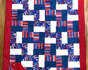 Buffalo Bills Baby Quilt: Handmade Football Theme (43" x 56")