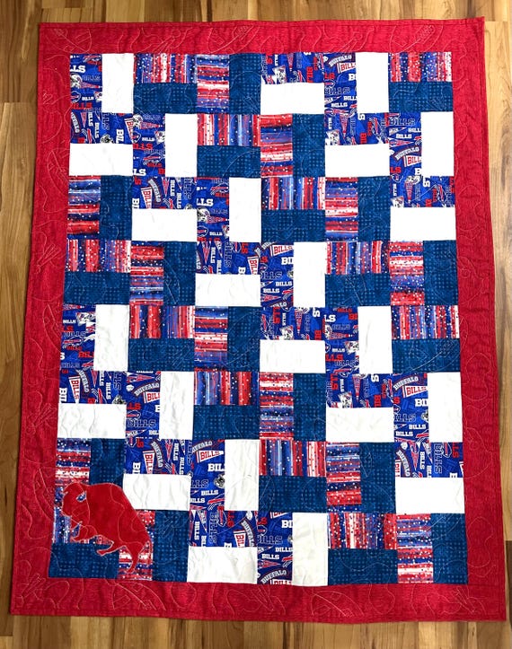 Buffalo Bills Baby Quilt: Handmade Football Theme (43" x 56")