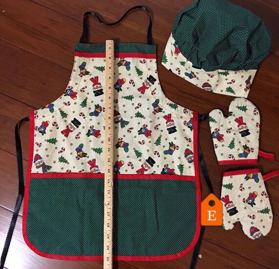 Children's aprons football, soccer, motorcycle, baseball, and monsters with hat and 2 mitts 20 dollars each