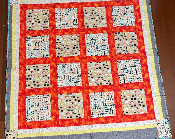 I love sushi quilt 58” x 62”