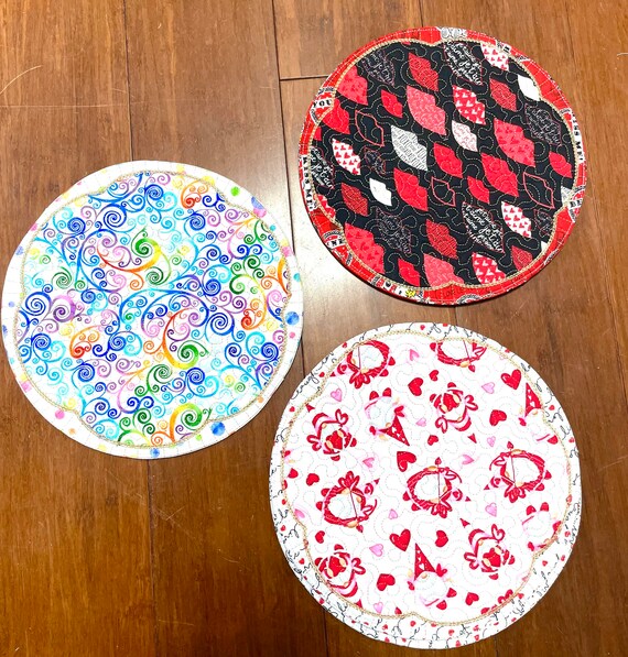 Mug rugs / Mini table mats 9 inches in diameter Many available/ check all pictures