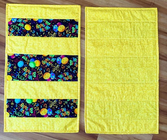 Happy Birthday Island runner /table runner / dresser scarf 17” x 29”