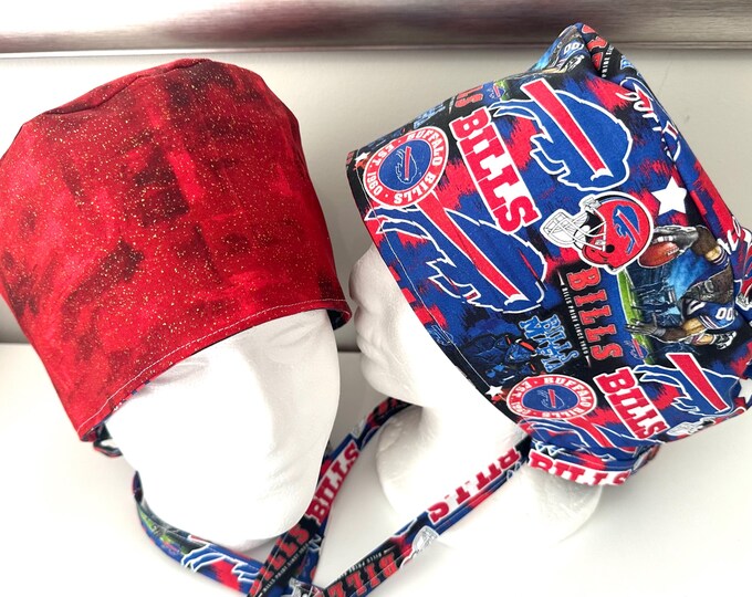Surgical / Scrub cap / turban/unisex / buffalo / reversible custom fabric