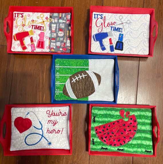 Coasters with mini tray 5.8” x 7.6” / just in time for different holidays / wrap with a coffee mug and gift card