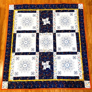 Quilt “old style beauty”63” x 68” with hand embroidery