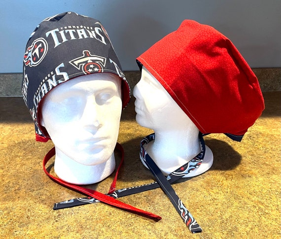 Surgical / Scrub cap Football themed / unisex / with buttons when requested