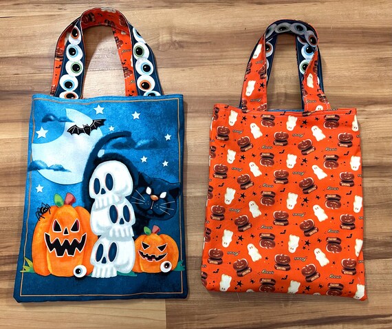 Bag for trick or treating / travel / gift bag / shopping 11” x14” washable and reversible