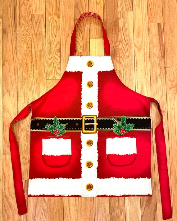 Santa and swirls apron / reversible