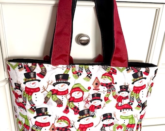 Christmas shoulder Bag: with pockets inside and one snap closure