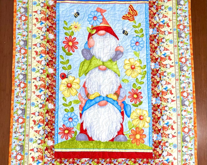 Let it grow Baby quilt, travel or play blanket. design measures 40” x 56”